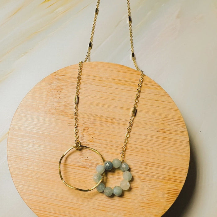 Gem Gradient Link Necklace Aquamarine