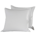 Two white percale euro shams.