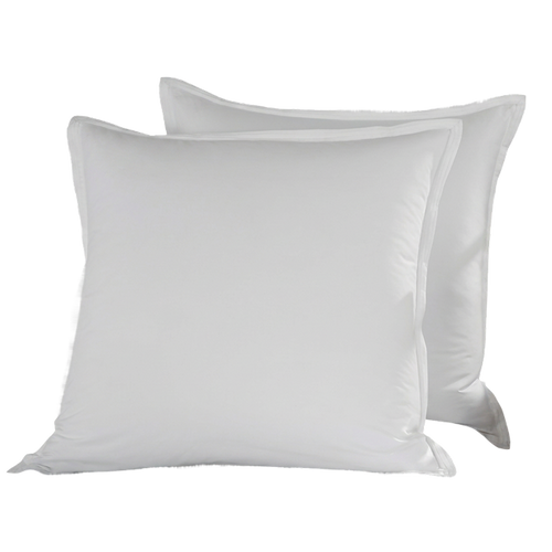 Two white percale euro shams.